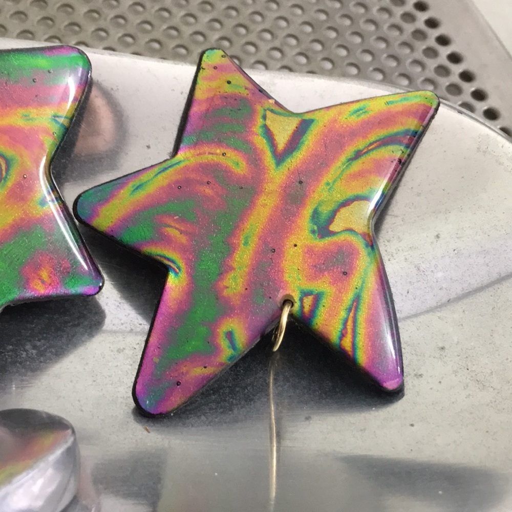 🖤Big Star clip earrings - Picture 5 of 17